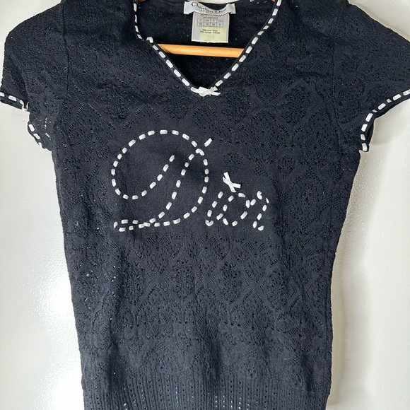 SOLD Christian Dior Black and White knitted top - Picture 2 of 8